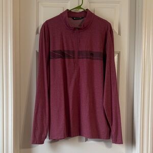 Travis Mathew Red Long Sleeve 1/4 zip pullover
